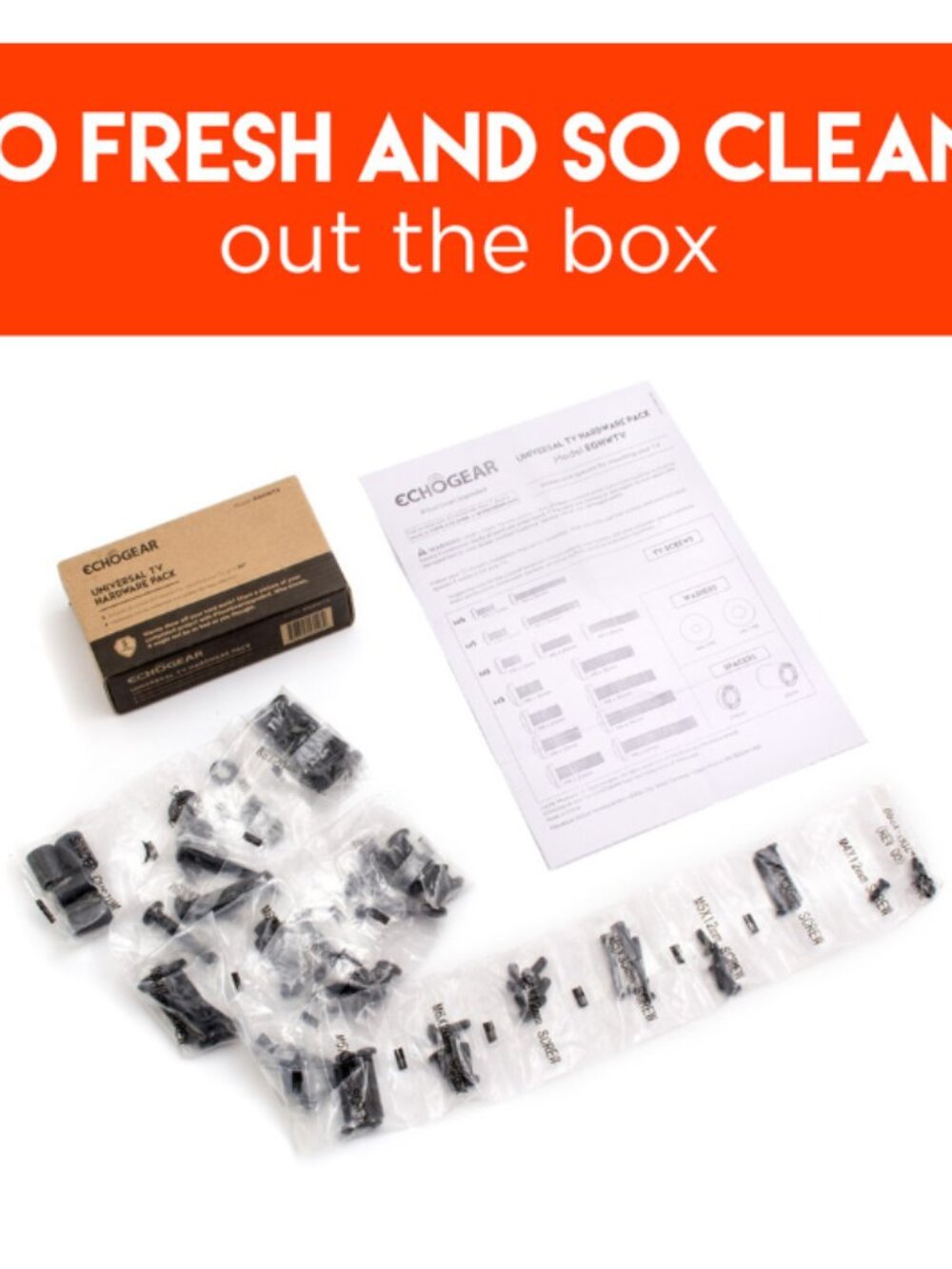 📺 Echogear Universal TV Mounting Hardware Pack Bundle (4 Packs) 📺